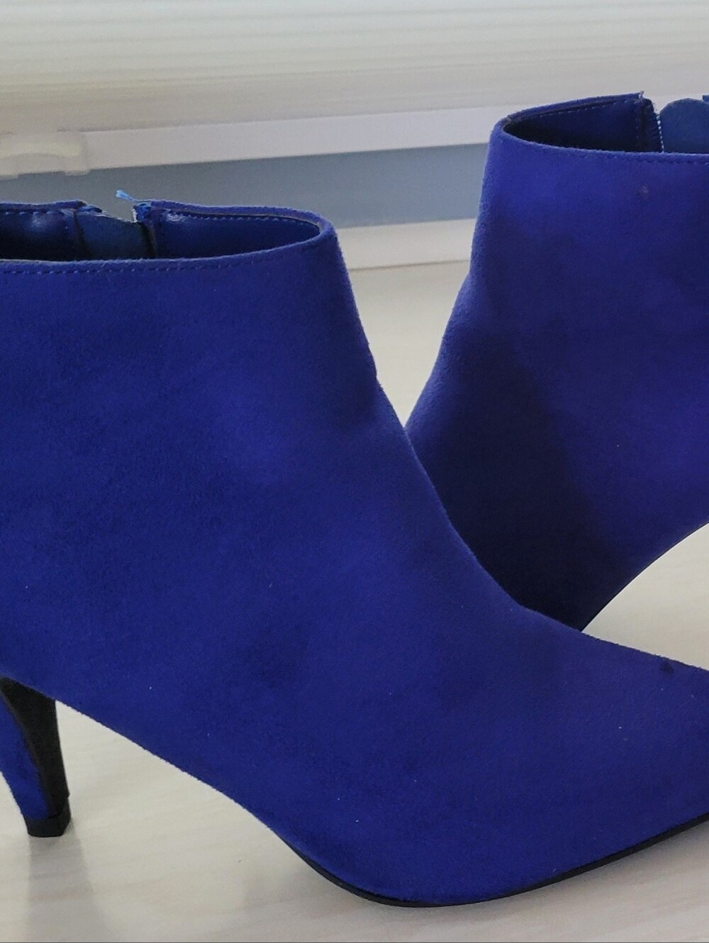 Women's Elegant Blue Suede Ankle Boots
